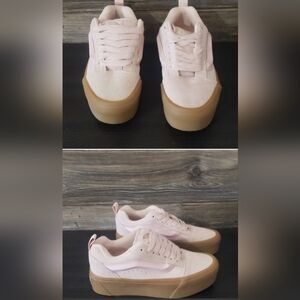 New Vans Knu Stacked Rose Pink Platforms Suede Sneakers